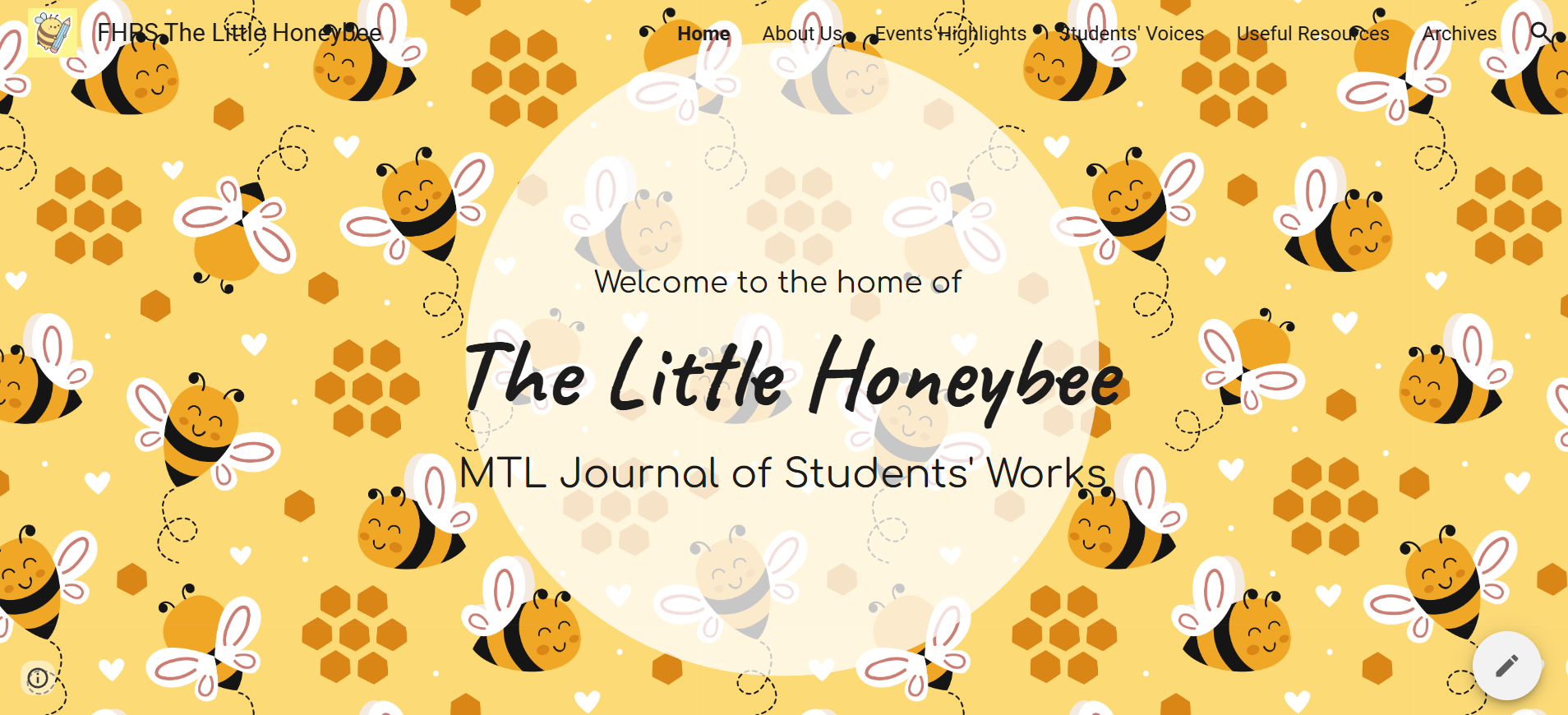 Little Honey Bee website header
